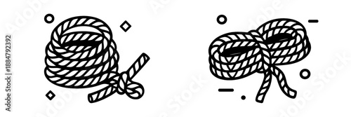 Stylized vector illustration of coiled rope with knot design