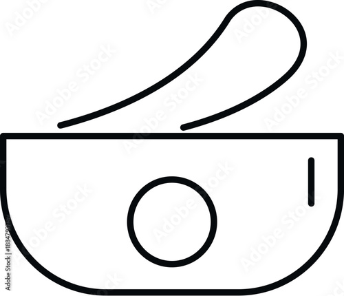 Mortar and pestle line art showing tool for crushing herbs and spices