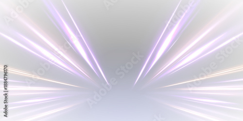 Futuristic neon laser lines flow along city streets in the dark. Glowing motion trails, energy waves, and swirling lines illustrate dynamic speed and traffic flow at night. Artistic png illustration.