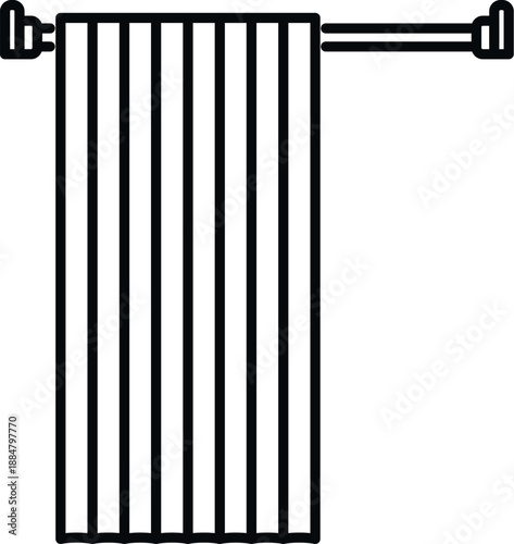 Striped towel hanging on a wall mounted rack, representing hygiene and cleanliness