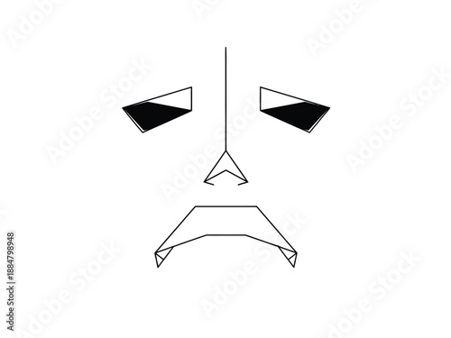 Geometric Sad Face - A Minimalist Representation of Emotion in Simple Lines.