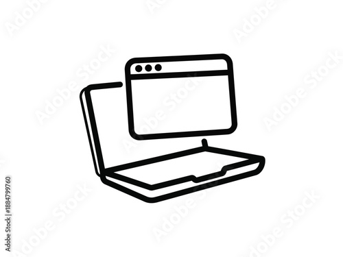 Laptop displaying a web browser window, representing online activity and technology.