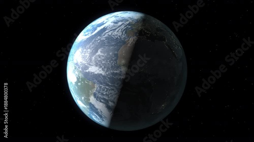 Location and map of North Macedonia on the surface of the earth at nighttime