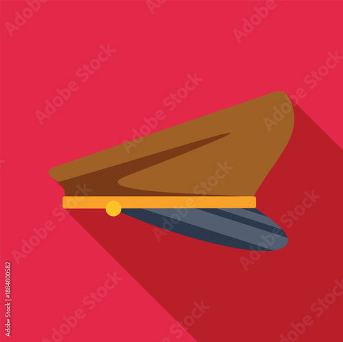 Officer pilot cap with long shadow presenting uniform authority and command