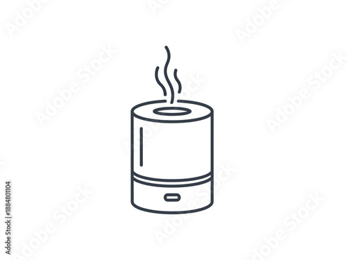 Simple illustration of an essential oil diffuser with steam rising upwards.