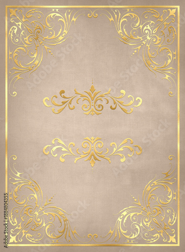 vintage background with golden frame