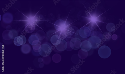 Beautiful night sky background with bright flashes of lights and stars. Vector illustration.