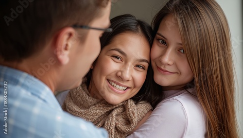 Close Friends Share Smiles and Laughter While Enjoying Time Together Indoors ...