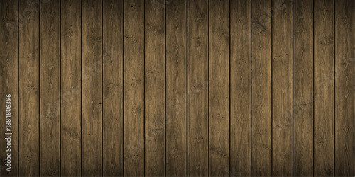 A vintage dark brown hardwood floor and wall pattern features a rough natural timber surface with old oak planks and textured wooden panel boards for a rustic design