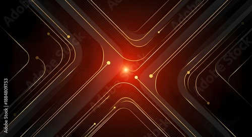 Glowing Highway Intersection At Night