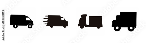 Different types of delivery vehicles Vector, illustration