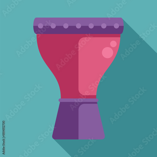 Percussion instrument darbuka providing rhythm in a modern flat design illustration