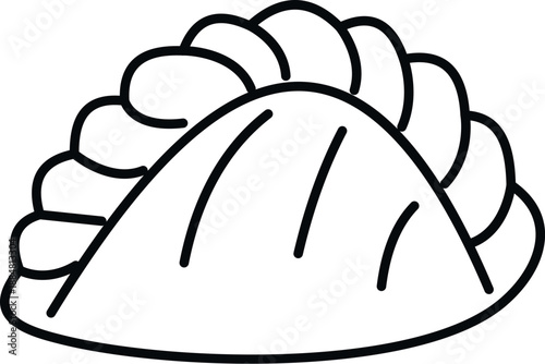 Dumpling or empanada line icon representing food or cuisine