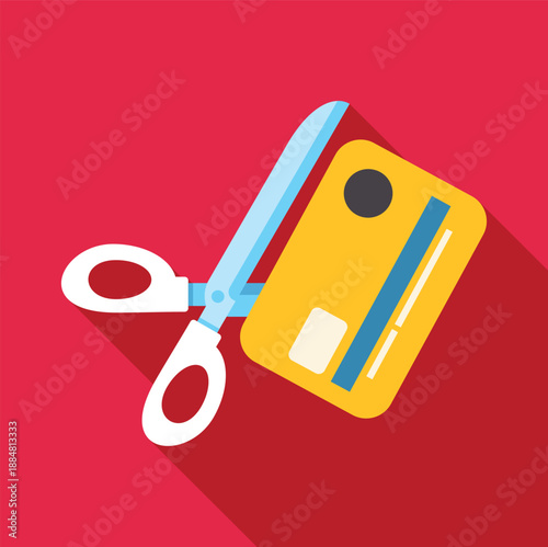Scissors cutting a credit card symbolizing debt freedom and financial responsibility