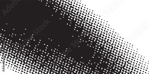 Abstract Black Halftone Dot Pattern on White Background