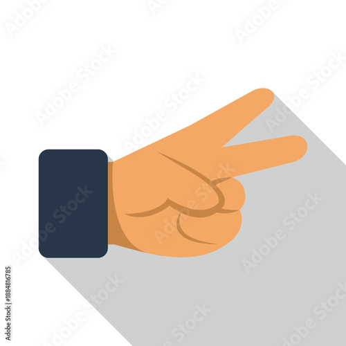 Hand making the peace or victory sign with two fingers