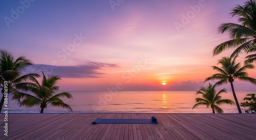 Serene Beach Deck at Sunset