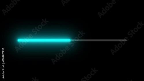Loading bar laser line on black background. Stylish blue line loading. Two types, futuristic interface elements