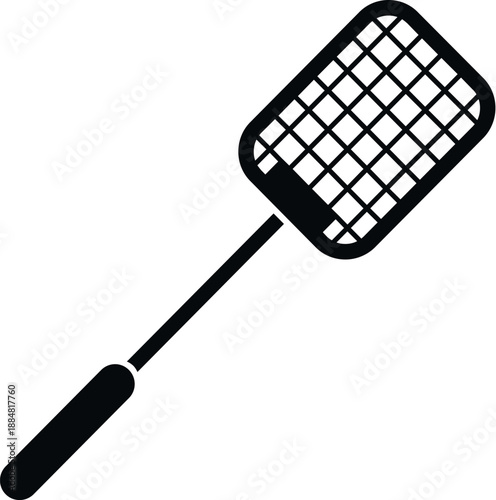 Fly swatter icon for insect elimination and bug control