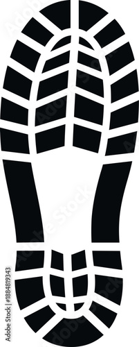 Footprint showing shoe sole track, representing walking, crime, or hiking