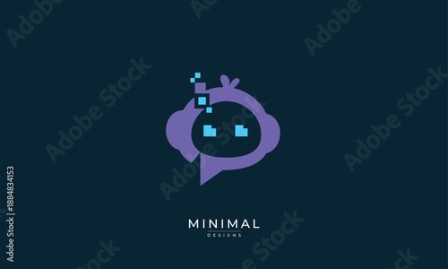 AI Chatbot Message Icon – Virtual Assistant, Artificial Intelligence Chat, Customer Support Symbol
