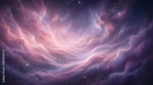 Sfondo astratto della nebulosa spaziale con nuvole viola e rosa
