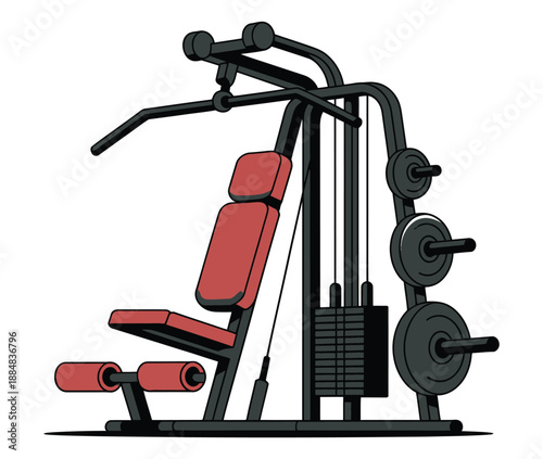 A multi-functional weight training machine for a full body workout in a modern gym