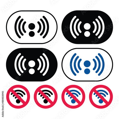 Wifi signal strength icons set