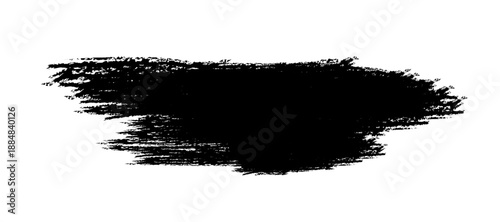 Black brush stroke on white background. Hand drawn. Not AI, vector illustration.