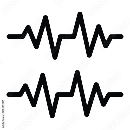 Heartbeat ecg vector icons