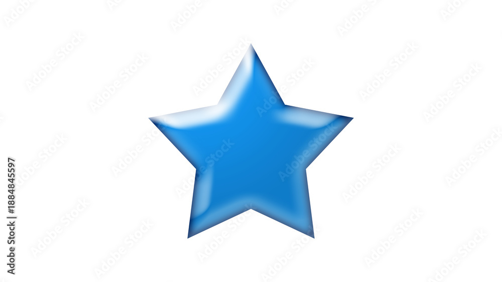 Obraz premium 3D glossy aqua blue shape design of 5 Point Star.