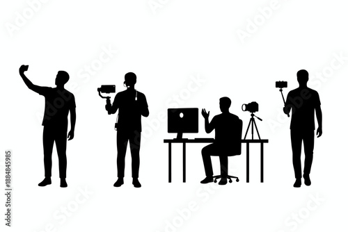 Creators Capturing Moments at Home Studio, Digital Content Creation, Indoor Setting, Artistic Viewpoint