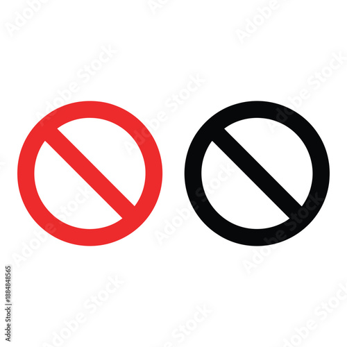 Minimalist no entry signs