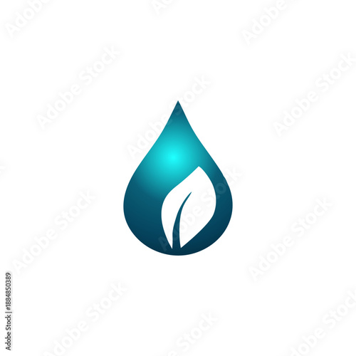 Abstract leaf waterdrop nature logo vector