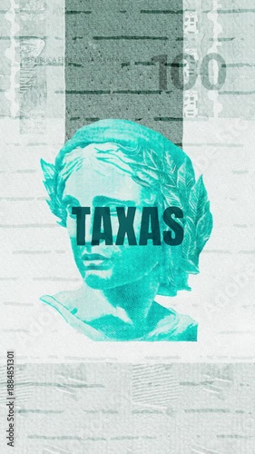 Taxas text – Brazilian Real currency – Digital Glitch Effect