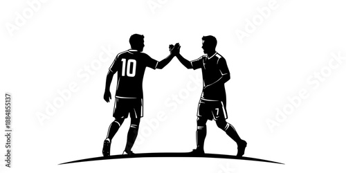 Substitution High Five Silhouette for Teamwork and Strategy Vector