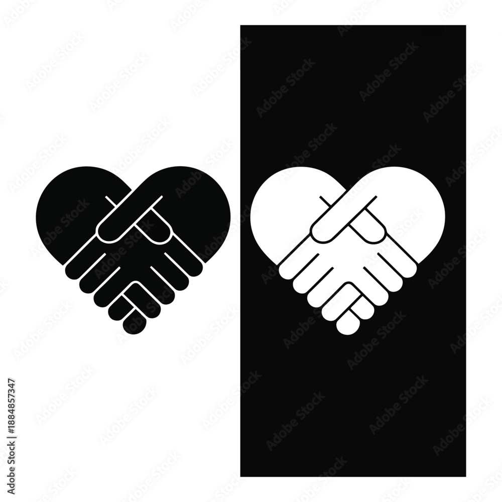 Obraz premium Unity and support heart icon