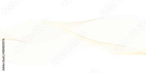 Luxury yellow golden wavy curve lines background. Digital futuristic technology concept. Gradient banner background. Science, banner, business, poster, template, music background.