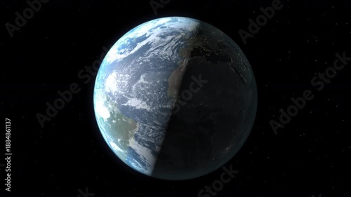 Location and map of Poland on the surface of the earth at nighttime.