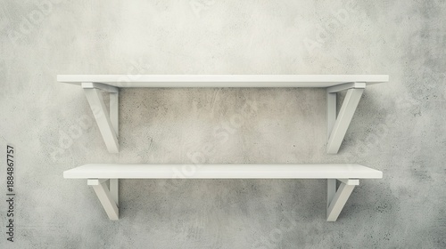 A photo of a simple white bookshelf against a plain wall.