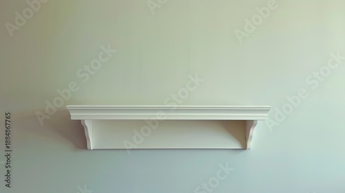 A photo of a simple white bookshelf against a plain wall.