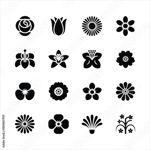 Floral Botany and Garden Nature Icon Set