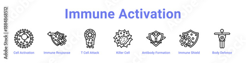 Immune Activation Icon Banner and Collection