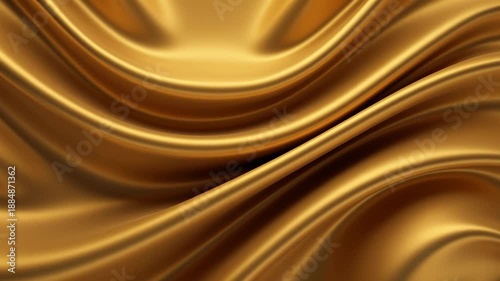 Golden Drapes: Captivating waves of opulent golden fabric cascade, its luxurious texture and rich color, symbolizing elegance and luxury. 