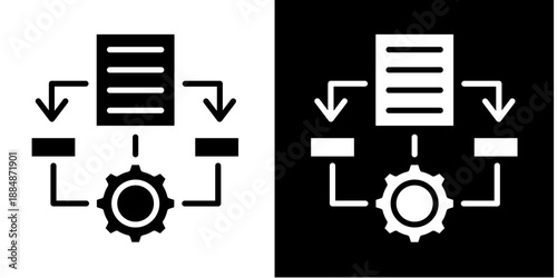 Workflow Engine Icon Set White Glyph Style Collection