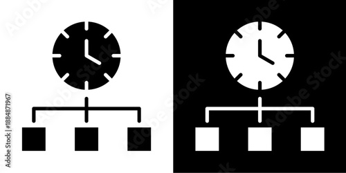 Time Allocation Icon Set White Glyph Style Collection