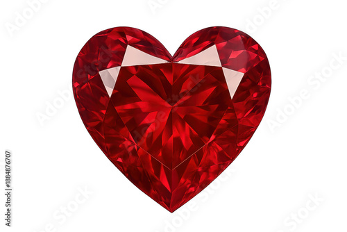 Wallpaper Mural Red heart shaped faceted ruby gemstone on transparent background Torontodigital.ca