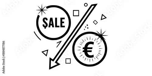 Stylized Percent Sign for Discount Sale and Finance Statistics Vector