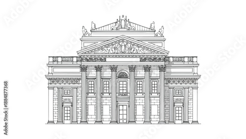 Classical museum building with grand stone stairs