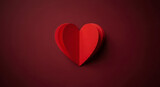 Red heart shape on dark background, symbolizing love and passion